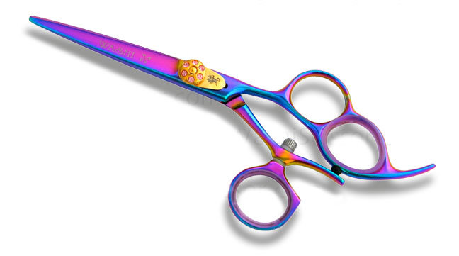 rainbow hair cutting scissors
