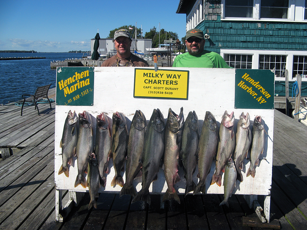 Henderson Harbor Fishing with Milky Way Charters - Jeff and Larry with 5 Kings and Lake Trout Limit!