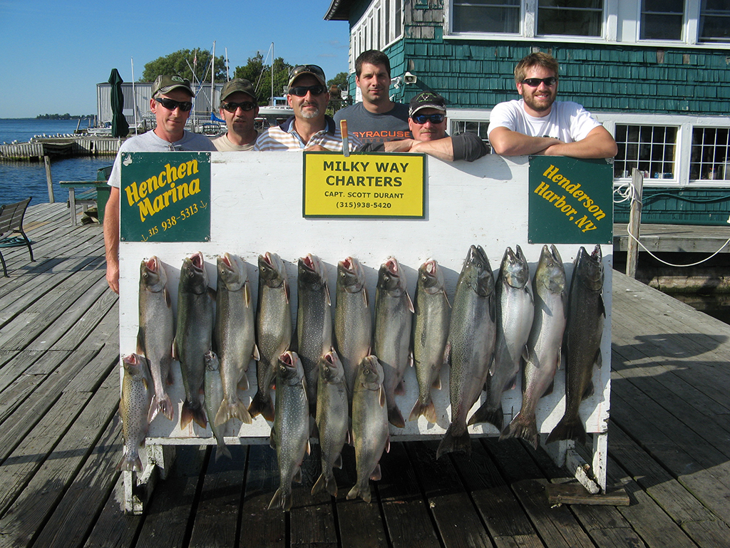 Henderson Harbor Fishing with Milky Way Charters - Lewis Co. Boys Showing Off Kings!