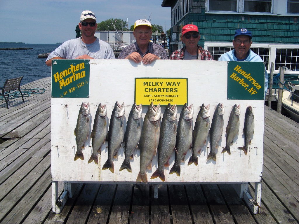 Henderson Harbor Fishing with Milky Way Charters -Yousey party with limit of Lake Trout