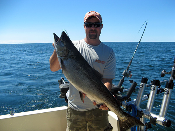 Henderson Harbor Fishing with Milky Way Charters - Bill with a nice King!