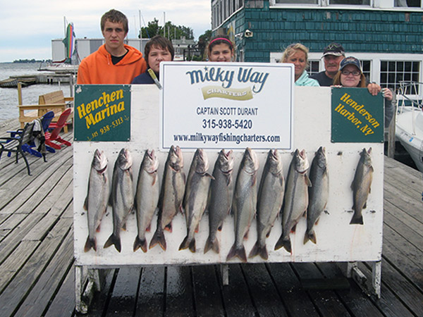 Henderson Harbor Fishing with Milky Way Charters - The Donnie Zehr Party with 10 Trout and 1 Brown!