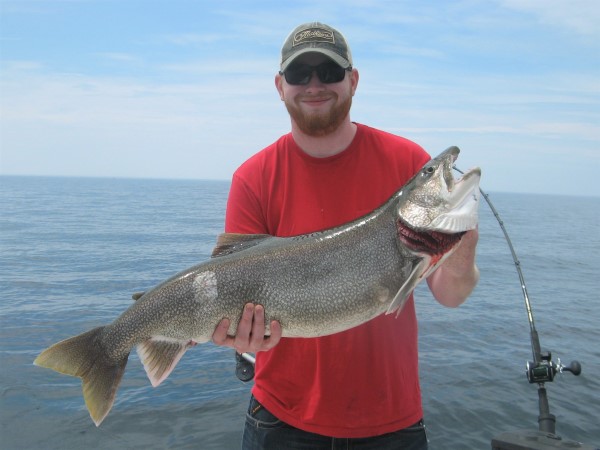 Spencer Showing Off His 21 Pound Lake Trout!