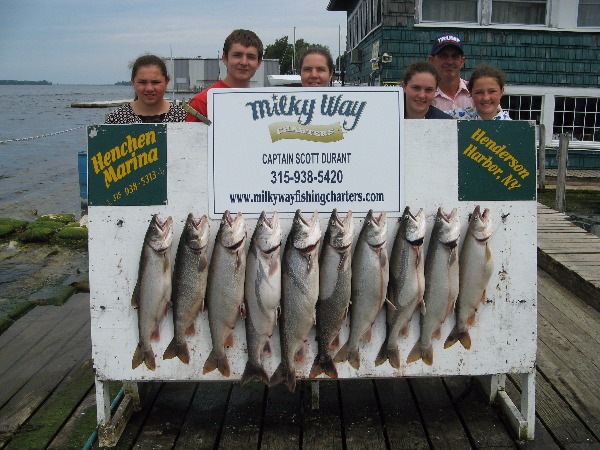 The Mark Widrick Family with Their Catch of Big Lakers!