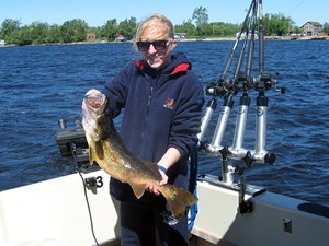 Henderson Harbor Fishing with Milky Way Charters -  Abby with 10 lb. Walleye!