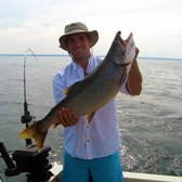 Henderson Harbor Fishing with Milky Way Charters - Nice Trophy Laker!