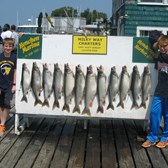 Henderson Harbor Fishing with Milky Way Charters - Adam Backus party with limit of Lake Trout