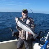Henderson Harbor Fishing with Milky Way Charters - Nice 16 lb. Steelhead!
