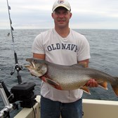 Henderson Harbor Fishing with Milky Way Charters - Jeff with one of the crew's Lake Trout limit
