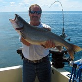 Henderson Harbor Fishing with Milky Way Charters -Bruce with nice Lake Trout!