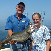 Henderson Harbor Fishing with Milky Way Charters - Big Laker Caught by the Youngest Zimmerman Girl