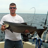 Henderson Harbor Fishing with Milky Way Charters - Jeff With Mighty King Salmon!