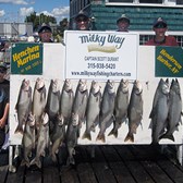 Henderson Harbor Fishing with Milky Way Charters - Paul & Dawn Widrick Family with 12 Lake Trout and 2 Kings!