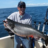 Henderson Harbor Fishing with Milky Way Charters - Paul Widrick with Mature King Salmon!