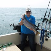 Amy Showing Off a Beauty Lake Trout!