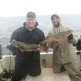Bruce & Damien Holding Two Nice Walleyes