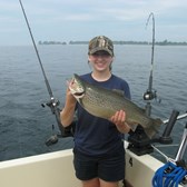 Henderson Harbor Fishing with Milky Way Charters - Great angler - great brown!