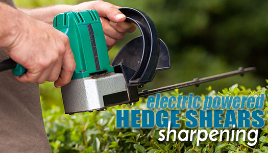Electric Powered Hedge Shears Sharpening